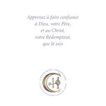 Apprenez à faire confiance à Dieu, Votre Père et au Christ que Je Suis